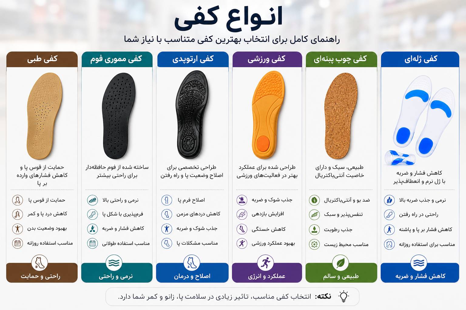 انواع کفی طبی